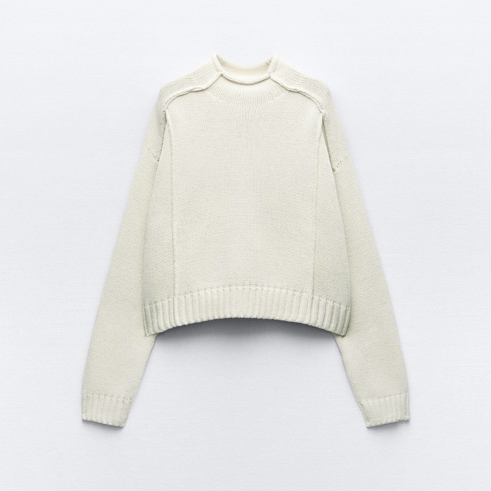 Zara Cream Turtleneck Sweater